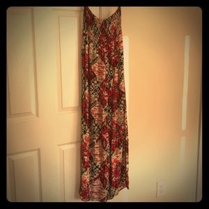 Multi colored strapless Maxie‎ dress size M